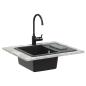 Preview: Waschbecken 80% Quarz und 20% Harz 560 x 460 mm Schwarz