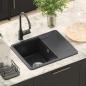 Preview: Waschbecken 80% Quarz und 20% Harz 560 x 460 mm Schwarz