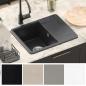 Preview: Waschbecken 80% Quarz und 20% Harz 560 x 460 mm Schwarz