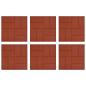 Preview: Gehwegstein 6 stk. Rot 40,5 x 40,5 x 2 cm Gummi