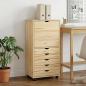 Preview: ARDEBO.de - Rollschrank 53 x 39 x 103 cm Massivholz Kiefer Braun