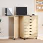 Preview: ARDEBO.de - Rollwagen mit Schreibtisch MOSS Klarlack 105,5 x 39 x 74,5 cm