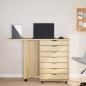 Preview: Rollwagen mit Schreibtisch MOSS Klarlack 105,5 x 39 x 74,5 cm