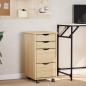 Preview: ARDEBO.de - Rollwagen mit Schreibtisch MOSS 34 x 39 x 65,5 cm Klarlack