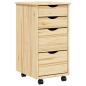 Preview: Rollwagen mit Schreibtisch MOSS 34 x 39 x 65,5 cm Klarlack