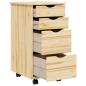 Preview: Rollwagen mit Schreibtisch MOSS 34 x 39 x 65,5 cm Klarlack