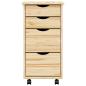 Preview: Rollwagen mit Schreibtisch MOSS 34 x 39 x 65,5 cm Klarlack
