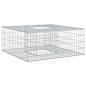 Preview: Gabionen Hochbeet 100 x 100 x 40 cm Verzinkter Stahl Silber