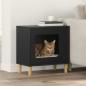 Preview: ARDEBO.de - Katzenhaus Schwarz 51 x 30 x 52 cm Holzwerkstoff