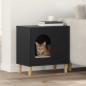 Preview: ARDEBO.de - Katzenhaus Schwarz 51 x 30 x 52 cm Holzwerkstoff