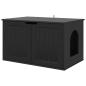 Preview: Katzenhaus Schwarz 85 x 55 x 50,5 cm Holzwerkstoff