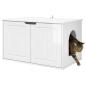 Preview: Katzenhaus Glänzend Weiß 85 x 55 x 50,5 cm Holzwerkstoff