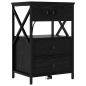 Preview: Nachttisch 2 stk. Schwarz Eichen-Optik 40 x 31 x 60 cm