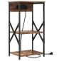 Preview: Nachttisch mit Regal 2 stk. Geräucherte Eiche 41 x 31 x 76 cm