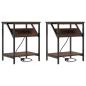 Preview: Nachttisch 2 stk. Braun Eichen-Optik 38 x 30 x 48 cm