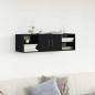 Preview: ARDEBO.de - Wandregal Wandhalterung Schwarz Eichen-Optik 102 x 30 x 29 cm