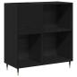 Preview: Schallplattenschrank Schwarz Eichen-Optik 85 x 38 x 89 cm