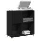 Preview: Schallplattenschrank Schwarz Eichen-Optik 85 x 38 x 89 cm