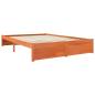 Preview: Bettrahmen Wachsbraun 150 x 200 cm Massivholz Kiefer