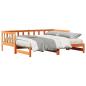 Preview: Ausziehbares Tagesbett Wachsbraun 203,5 x 164 x 66 cm