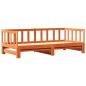 Preview: Ausziehbares Tagesbett Wachsbraun 203,5 x 164 x 66 cm