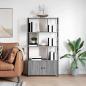 Preview: ARDEBO.de - Bücherregal 80 x 30 x 155,5 cm Holzwerkstoff Grau Sonoma