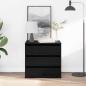Preview: ARDEBO.de - Schubladenschrank 3-Schublade Schwarz 61 x 41 x 58 cm