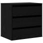 Preview: Schubladenschrank 3-Schublade Schwarz 61 x 41 x 58 cm