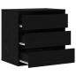 Preview: Schubladenschrank 3-Schublade Schwarz 61 x 41 x 58 cm
