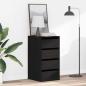 Preview: ARDEBO.de - Schubladenschrank 3-Schublade Schwarz 40 x 41 x 76 cm