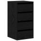 Preview: Schubladenschrank 3-Schublade Schwarz 40 x 41 x 76 cm