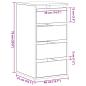 Preview: Schubladenschrank 3-Schublade Schwarz 40 x 41 x 76 cm