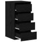 Preview: Schubladenschrank 3-Schublade Schwarz 40 x 41 x 76 cm