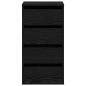 Preview: Schubladenschrank 3-Schublade Schwarz 40 x 41 x 76 cm