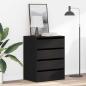 Preview: ARDEBO.de - Schubladenschrank 3-Schublade Schwarz 60 x 41 x 76 cm