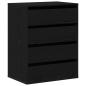 Preview: Schubladenschrank 3-Schublade Schwarz 60 x 41 x 76 cm