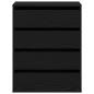 Preview: Schubladenschrank 3-Schublade Schwarz 60 x 41 x 76 cm