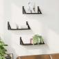 Preview: Wandregal 3 stk. Schwarz Eichen-Optik 37 x 12 x 13 cm
