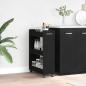 Preview: ARDEBO.de - Schrank Mit Rad Schwarz Eichen-Optik 60 x 22 x 79 cm