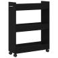 Preview: Schrank Mit Rad Schwarz Eichen-Optik 60 x 22 x 79 cm