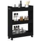 Preview: Schrank Mit Rad Schwarz Eichen-Optik 60 x 22 x 79 cm