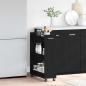 Preview: Schrank Mit Rad Schwarz Eichen-Optik 60 x 22 x 79 cm