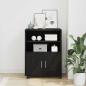 Preview: ARDEBO.de - Schrank Schwarz Eichen-Optik 60 x 48 x 74,5 cm Mit Rädern