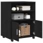 Preview: Schrank Schwarz Eichen-Optik 60 x 48 x 74,5 cm Mit Rädern