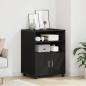 Preview: Schrank Schwarz Eichen-Optik 60 x 48 x 74,5 cm Mit Rädern