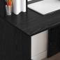 Preview: Schreibtisch Schwarz Eichen-Optik 91 x 50 x 149 cm