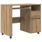Preview: Tisch mit Rädern Artisan-Eiche Holzwerkstoff 91 x 50 x 77 cm