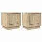 Preview: Nachttisch 2 stk. Sonoma-Eiche 44 x 34,5 x 45 cm Holzwerkstoff