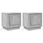 Preview: Nachttisch 2 stk. Grau 44 x 34,5 x 45 cm Holzwerkstoff