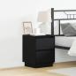 Preview: ARDEBO.de - Nachttisch 2 stk. Schwarz Eichen-Optik 39 x 34,5 x 50 cm